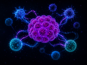 Immune cells around pancreatic islet visual